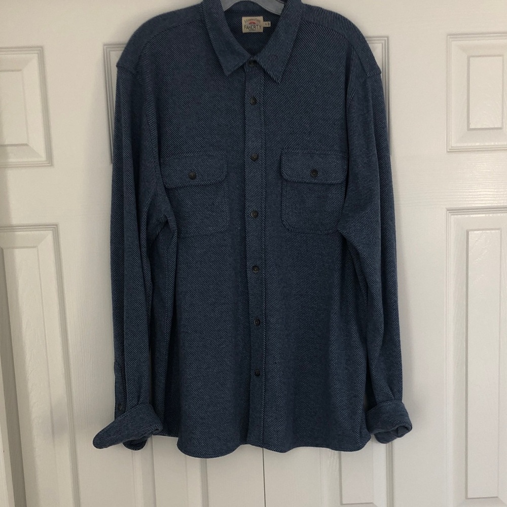 Faherty Men's Striped Indigo Button-Down Shirt